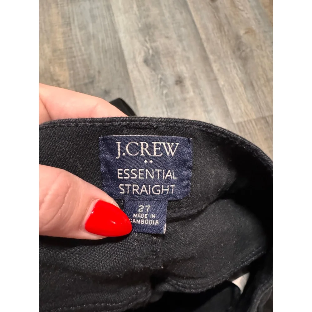 Women's J.CREW Essential Straight Black Jeans Size 27